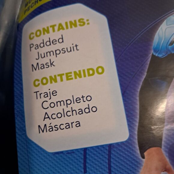 DC Blue Beetle Halloween Costume Medium 8 Kids Jumpsuit Mask Comic Book Hero - Picture 6 of 14